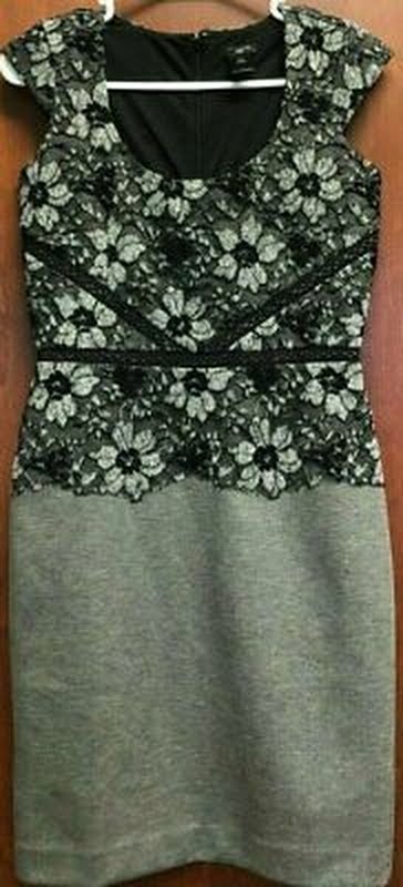 Ann Taylor Petite Dress Sleeveless Floral Lace Scoop Neck, Size 4 P