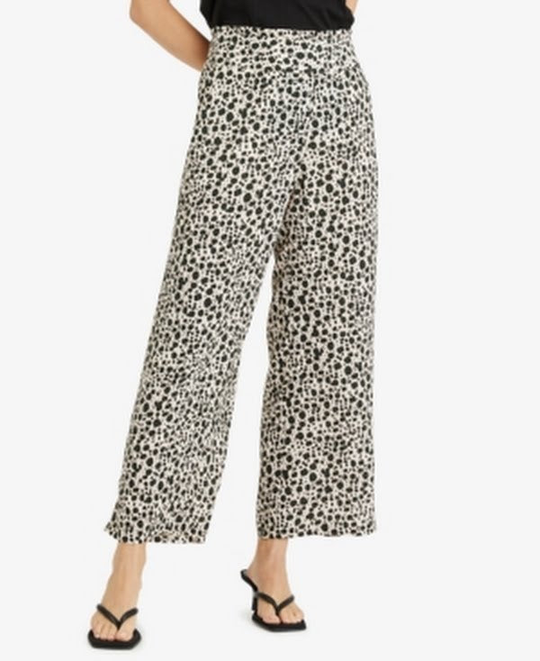 Sanctuary Beige Ink Spot Printed Bohemia Modern Wide Leg Pants, Size Small