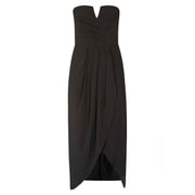 City Chic Women's Romantic Drape Maxi Dress in Black, Size 24/2XL