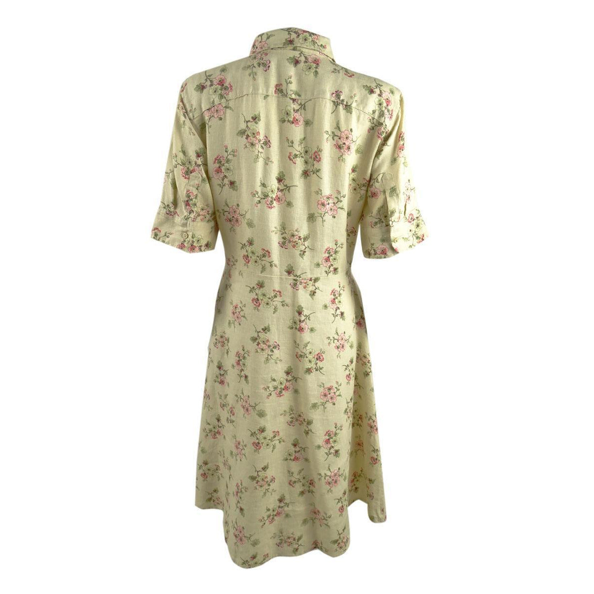 Lauren Ralph Lauren Womens Floral Tie-Front Midi Shirtdress, Cream