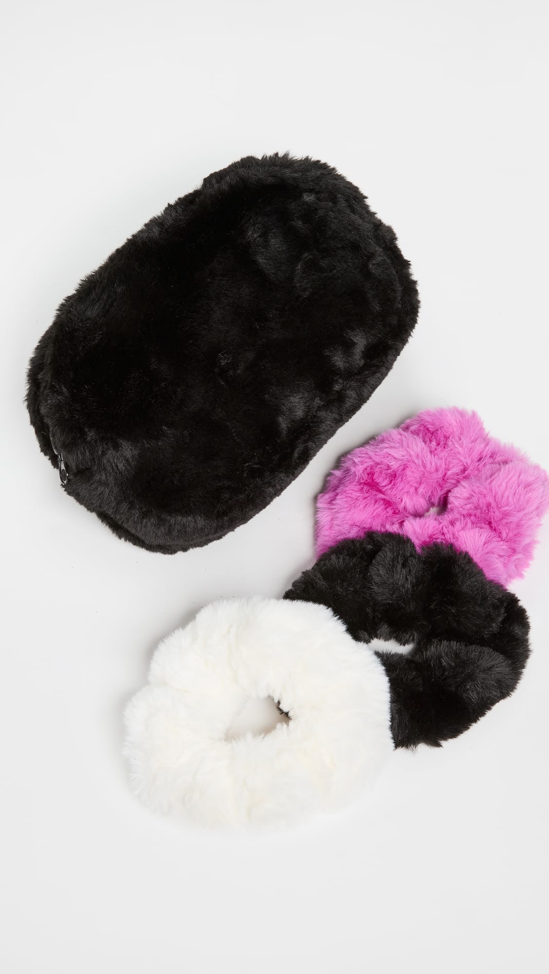 Apparis Francesca Bundle Set Faux fur Set of 3 scrunchies and Bag