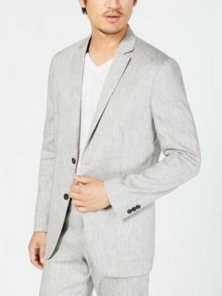 Alfani Mens Herringbone Stretch Linen Blazer