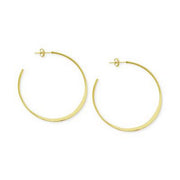 And Now This Silver Plated Flattened C-Hoop Earrings