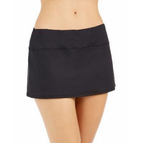 Lauren Ralph Lauren Black Shirred Skirted Bikini