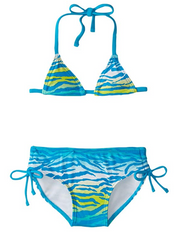Kanu Surf Baby Girls' Malea Zebra Bikini, Blue, 18 Months