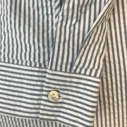 Jane and Delancey Blue White Seersucker Shirt – Long Sleeve, Size Xs