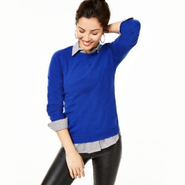 Charter Club Crew-Neck Cashmere Sweater, Petite Sizes