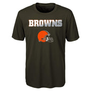 NFL Cleveland Browns Performance Short Sleeve Tee -Brown Suede-L(14-16)