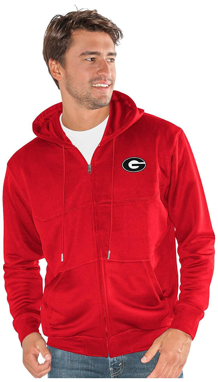 Georgia Bulldogs Mens Cadence Full Zip Sweatshirt, Red, Size Small