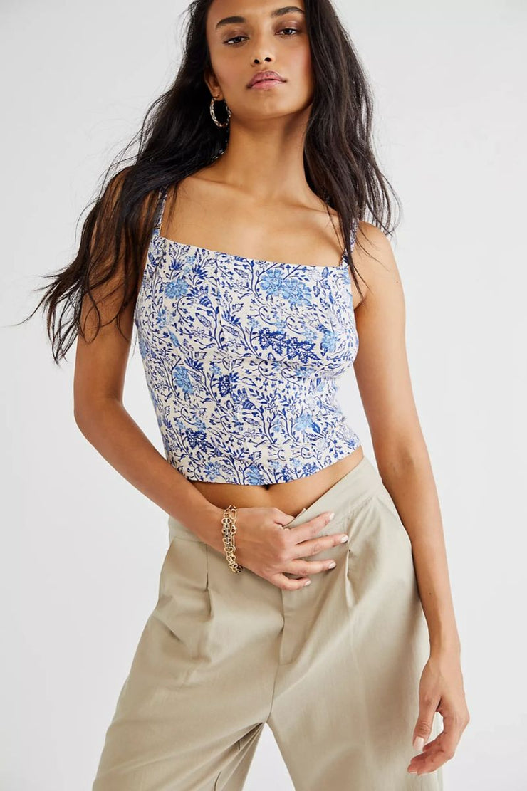 Free People Back on Track Printed Cropped Cami Top, Various Sizes