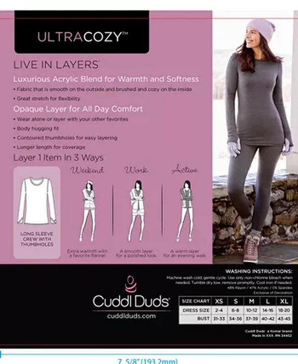 Cuddl Duds UltraCozy Long Sleeve Crewneck Top