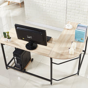 Elephance L-shaped Corner Computer Desk Workstation Wood andMetal Large Size