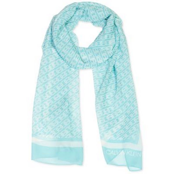 Calvin Klein Chain-Print Chiffon Oblong Scarf, Choose Sz/Color