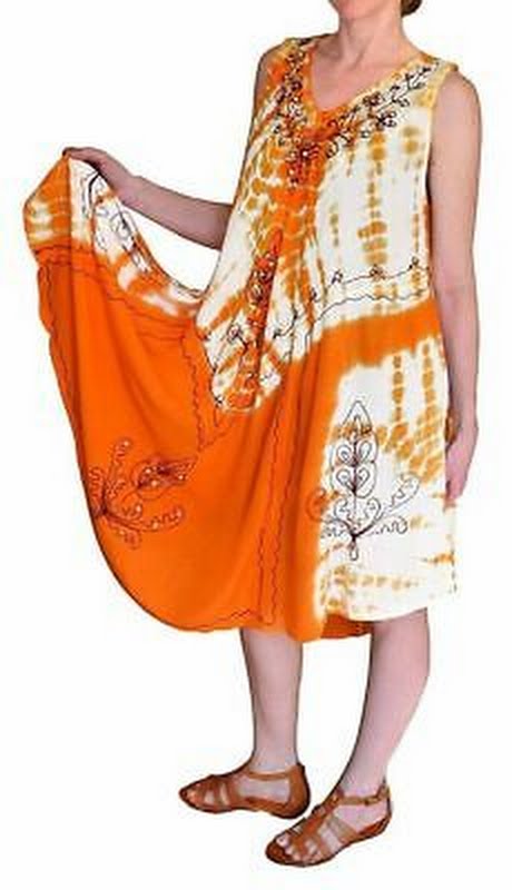 Peach Couture Embroidered Umbrella Sun Dress Sundresses Caftan, One Size