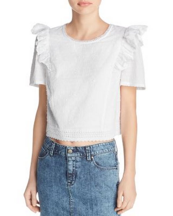 Max Studio London Ruffle Sleeve Top