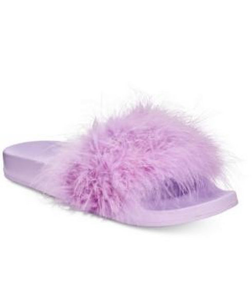 INC International Concepts Women’s Faux-Marabou Slide Slippers, XL