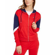 Tommy Hilfiger Womens Sport Colorblocked Zip Hoodie Scarlet, Red, Size Medium