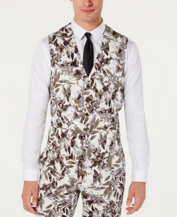 Inc Mens Slim-Fit Botanical Vest, Size XS