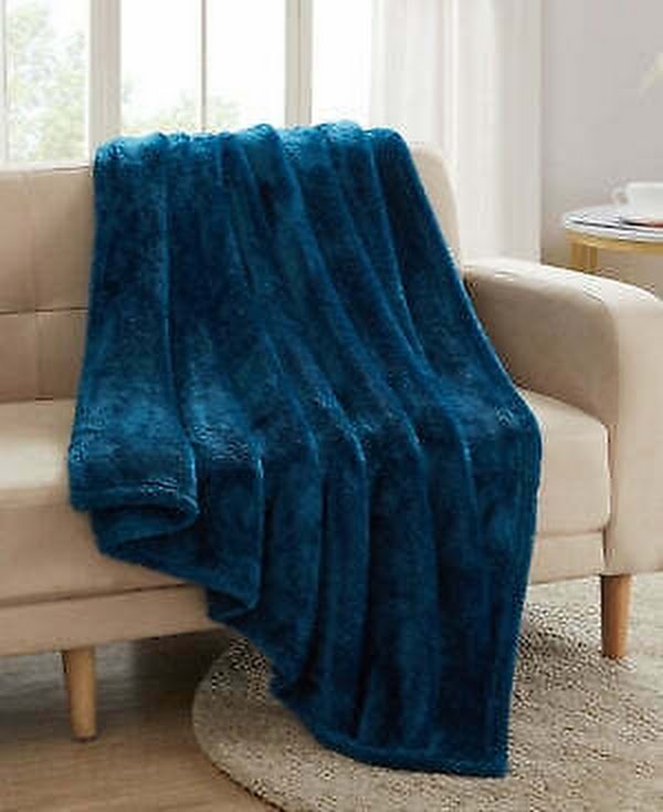 VCNY Home High Pile Plush Throw, 50x60, Blue