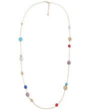 Alfani Gold-Tone and Multi-Stone Bead Long Station Necklace, 42 + 2 Extender