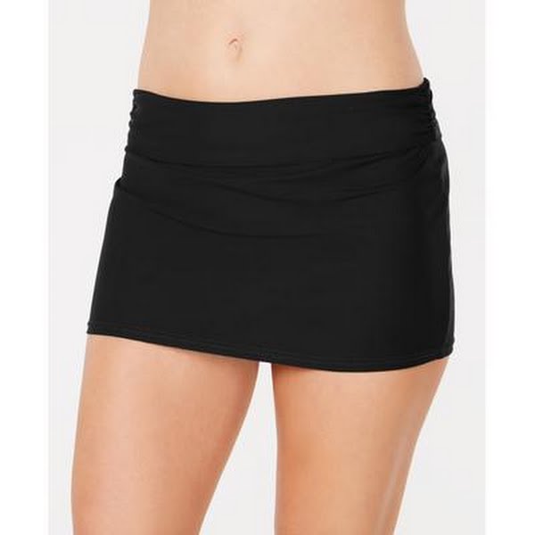 DKNY BLACK Solid Swim Skirt, US 2X-Large