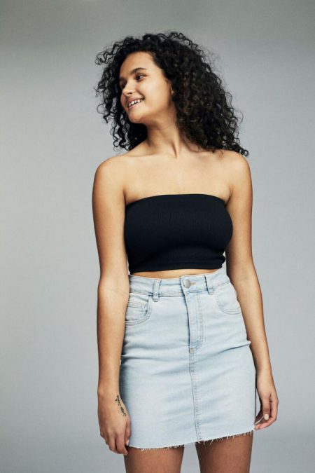 Cotton on Classic Stretch Denim Mini Skirt Brooklyn Blue