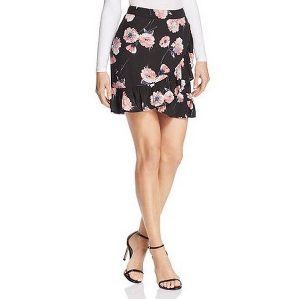 Cotton Candy La Floral Print Faux-Wrap Skirt, Size Small