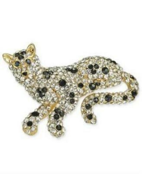 Charter Club Gold-Tone Crystal Lion Pin