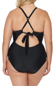 Jessica Simpson Women's Plus Size Cutout One-Piece Swimsuit