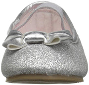 Kids Carters Girls Bigbow5 Fabric Pull On Ballet, Silver, Size Toddler 6.0