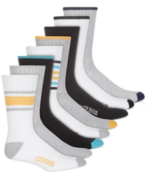 Club Room Mens Crew Socks – 8-Pack, One Size