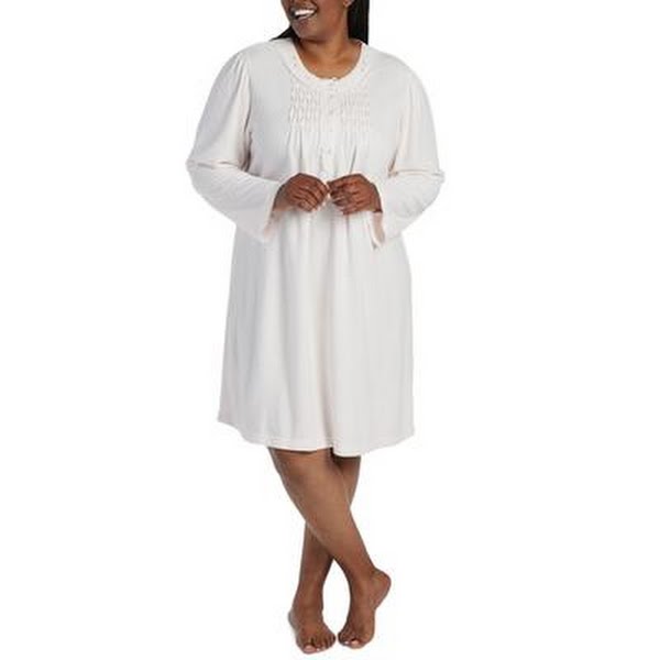 Miss Elaine Plus Size Geo-Embossed Short Nightgown, Size 3X