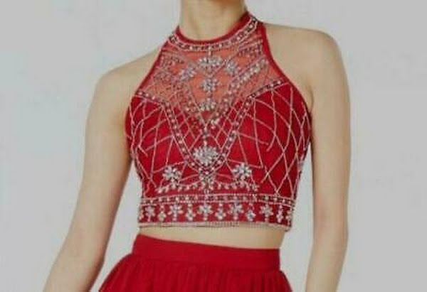 B. Darlin Juniors Red Mesh Embellished Crop Top Blouse Juniors, Size 1/2