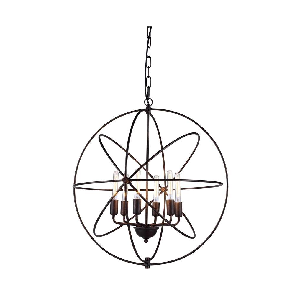 Elegant Lighting Vienna 6-Light Dark Bronze Pendant Lamp