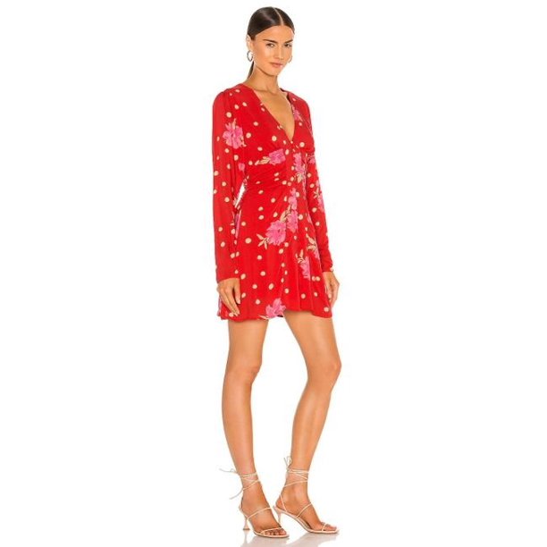 Free People Womens Date Night Print Mini Dress