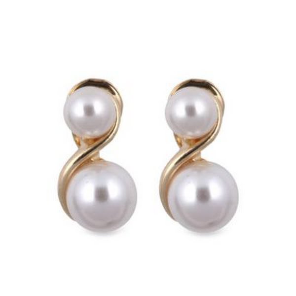 Anne Klein Gold-Tone Glass Pearl E-Z Comfort Clip-On Earrings