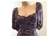 For Love and and Lemons Melrose Black Floral Mini Dress, Size Medium