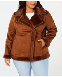 Style & Co Plus Size Faux-Shearling Moto Jacket, Size 0X