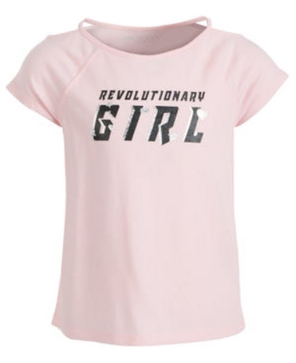Ideology Girls Graphic-Print Cutout-Sleeve T-Shirt