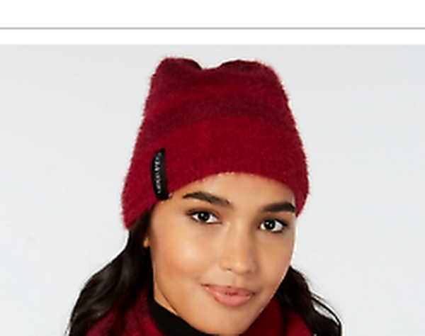 Calvin Klein Colorblocked Fuzzy Hat, One Size