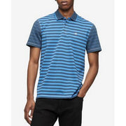 Calvin Klein Mens Striped Monogram Polo Shirt, Size Large