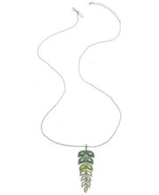 Inc Silver-Tone Ombre Crystal Leaf Long Pendant Necklace