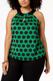 I.n.c. Women's Plus Size Printed Twist-Front Halter Top, Size OX