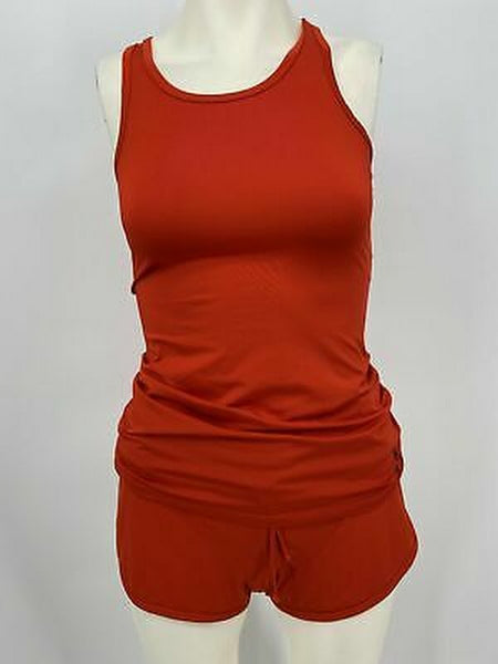 Reebok  Women's 2 Piece Short Set Orange tank top, Size S/XS