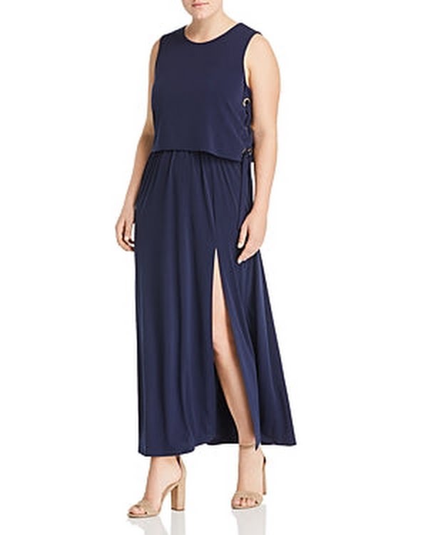 MICHAEL Michael Kors Womens Tie-Shoulder Ruffled MIDI Dress