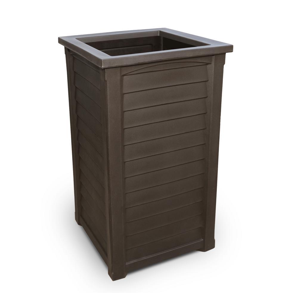 Lakeland 38 in. Espresso Plastic Planter with Liner