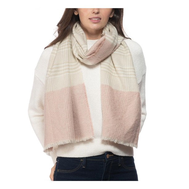 Inc Womens Plaid Colorblock Muffler Scarf Pink O/S