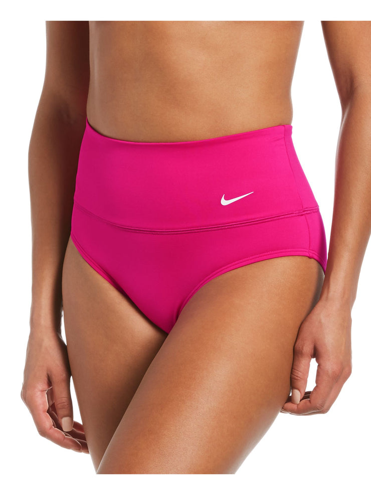 Nike Womens Zip Pocket Bikini Wide Band High Waisted Swimsuit Bottom