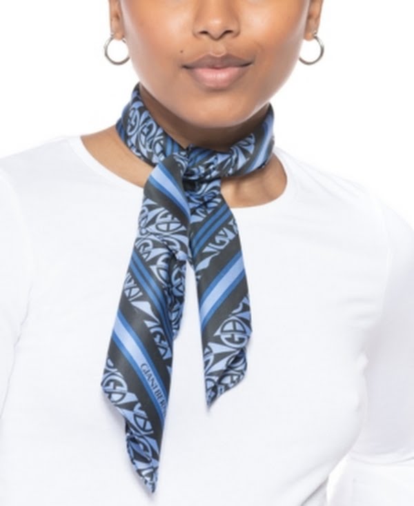 Giani Bernini Logo Diamond Printed Bandana Scarf, Blue, Os