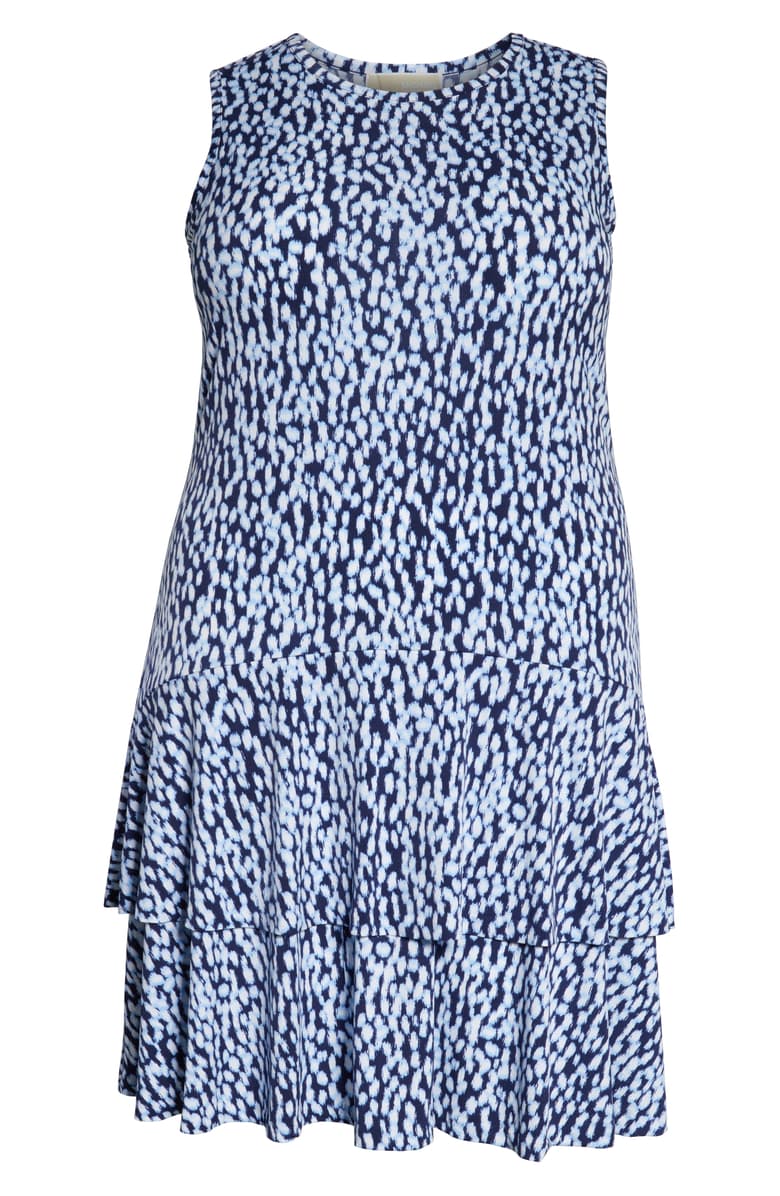 Michael Michael Kors Plus Tiered Flounce-Hem Dress - Blue Michael Michael Kors Plus Tiered Flounce-Hem Dress - Blue